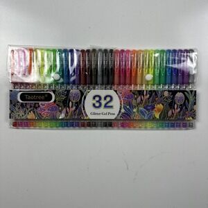 32 Glitter Gel Pens Set Neon Markers for Arts Crafts Drawing Adult Coloring Book